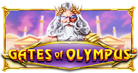 This image shows the Gates of Olympus game logo featuring the Zeus character above the title within a decorative gold frame, representing the popular online slot game, alongside the keyword MD88.