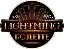 This image shows the Lightning Roulette game logo with gold lettering on a black circular background, representing the live casino roulette game, alongside the keyword MD88.