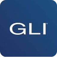 This image shows the GLI (Gaming Laboratories International) logo in white on a blue background, representing the gaming testing, certification, and compliance organization, alongside the keyword MD88.