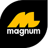 This image shows the Magnum logo in yellow and white inside a black circular design, representing the Magnum lottery and gaming brand, alongside the keyword MD88.